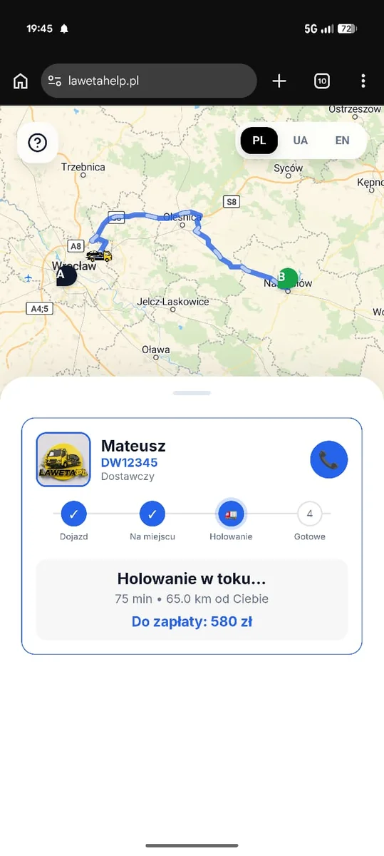 Śledzenie na żywo